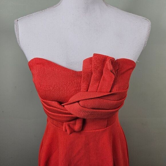 NWT Angel Biba Strapless Dress. Tangerine Orange. Med - Picture 3 of 15